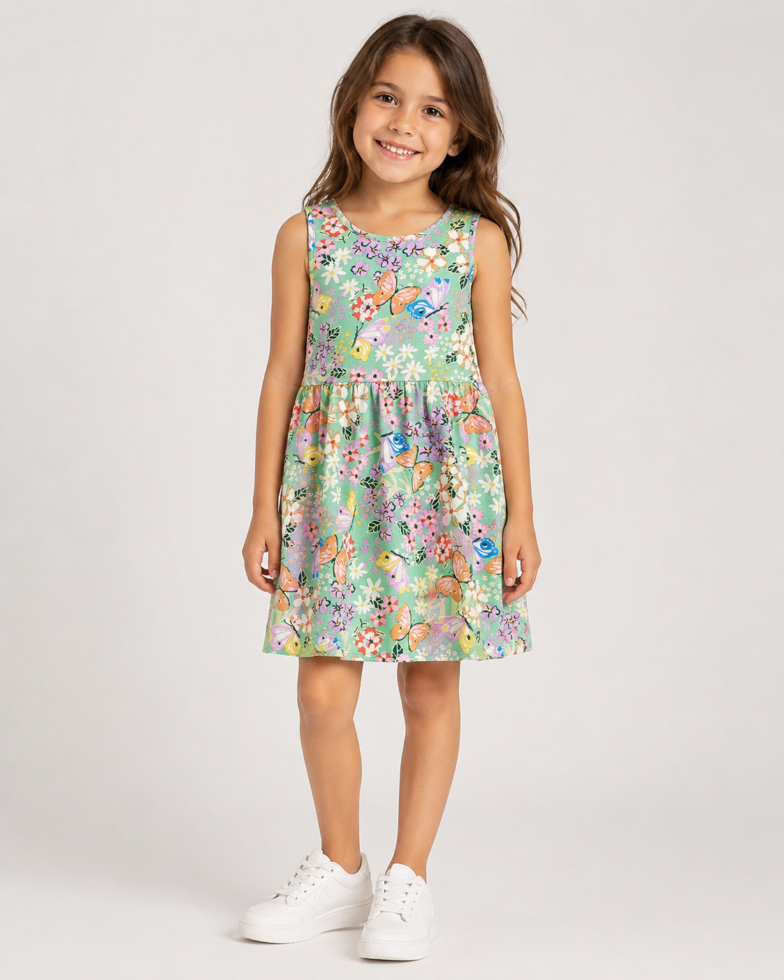 پیراهن دخترانه اچ اند ام h&m طرح گل و پروانه