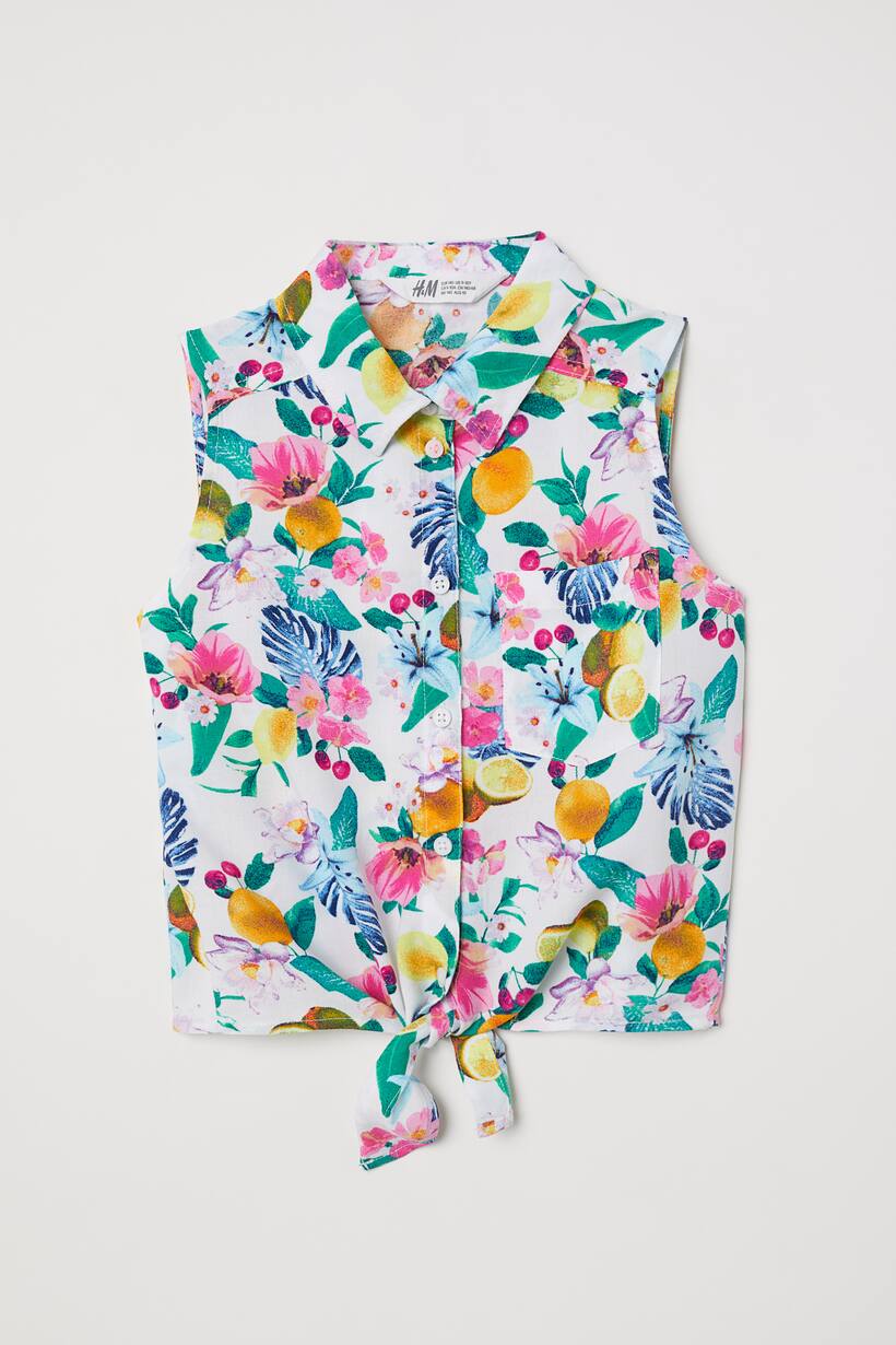 تاپ  پایین گره ای دخترانه اچ اند ام  H&M طرح گل دار