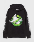 هودی کلاه دار پسرانه برند اچ اند ام h&m رنگ مشکی طرح Ghostbusters